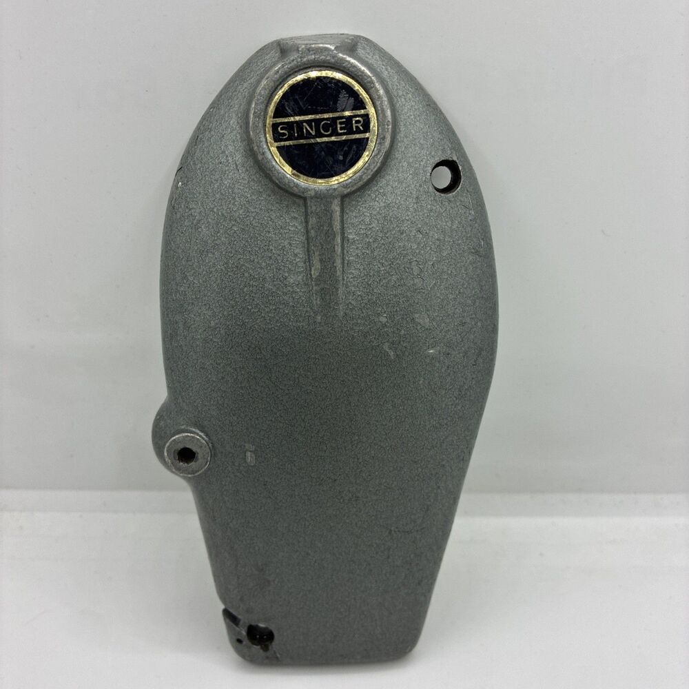 Vintage Singer Sewing Machine Aluminum Face Plate Cover 167009 USA Blue Badge
